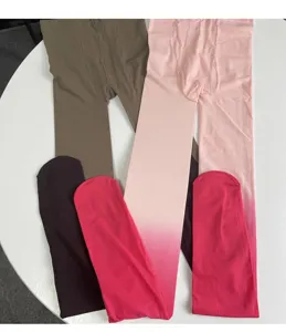 Women gradient pantyhose velvet tights solid color stockings spring detail view