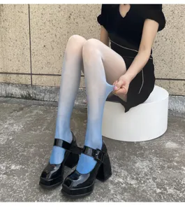 Gradient pantyhose women thin stretch tights sweet style fashion leg wear for spring autumn.