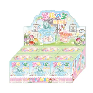 Cute flower dream energy crystal blind box display stand with glowing lights and sweet design.