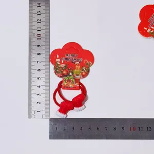 Kids Christmas hair tie cute red Santa hat elastic rope cute festive hair accessories for girls
