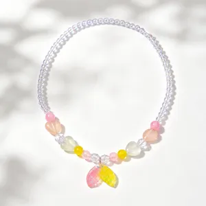 Kids gradient mermaid tail beaded necklace cute princess style cute jewelry accessory.