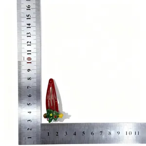 Cute Christmas tree hair clip for girls, red snap hairpin with star for cute daily styling.