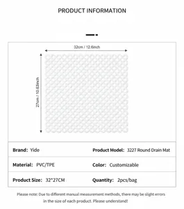 Vue détaillée du tapis d'évier avec structure en grille pour protection antidérapante.
