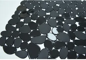 Schwarze Kieselstein Spülbeckenmatte, rutschfeste Geschirrabtropfmatte für Küche.
