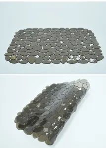 Durchsichtige graue Kiesel Spülbecken Ablaufmatte Anti-Rutsch Küchenmatte flexible Matte