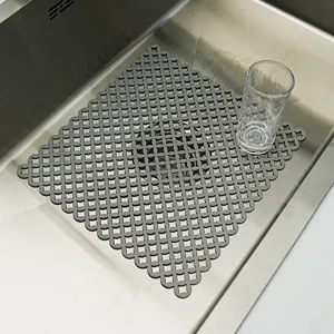 Tapis d'evier en silicone pour evier de cuisine egouttoir antiderapant protecteur plan