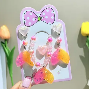 Children cartoon jewelry set cute mermaid tail earrings bracelet ring gift for girls