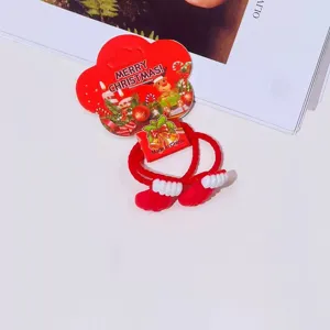 Cute Christmas hair ties for girls red elastic hair ropes holiday cute hair accessories baby