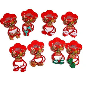 Kids Christmas hair ties cute cartoon rubber bands festive hair accessories for girls