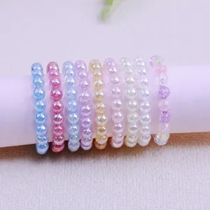 Kids Beaded Bracelet Sweet Cute Princess Style Plastic Resin Beads Bracelet Children Fashion Jewelry Gift For Girls