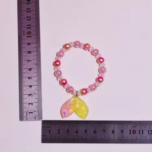 Kids beaded bracelet with gradient mermaid tail pendant cute princess jewelry accessory