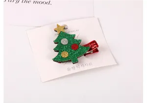 Christmas tree hair clip sparkly glitter hair barrette cute holiday kids accessories