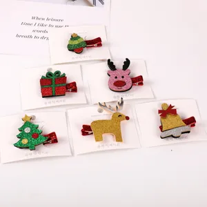 Children Christmas hair clips cute festival duckbill clips set for little girls, festive.
