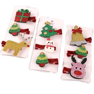 Christmas children hair clips cute festive cartoon hairpins set for baby girls duckbill