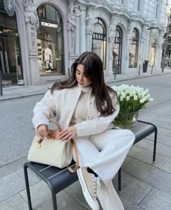 Casual stand-up collar snap-fastener coat, stylish streetwear outerwear for women daily wear.