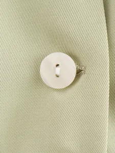 Close up detail of women clothing fabric texture and button design, casual wear element.