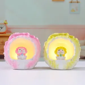 Cute vegetable dog night light detail, creative resin desk ornament, warm glow home decor.
