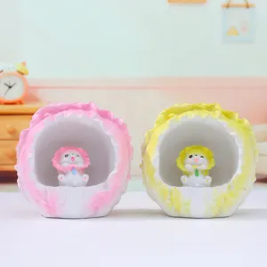 Cute cabbage puppy resin desk ornament, creative home decor cute pet figurine for office desk.
