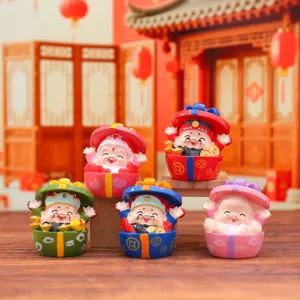Harz Miniatur Figuren Chinesische Gottheiten Glückverheißende Bestien Ornamente Für Auto Armaturenbrett Büro Schreibtisch Heimdekor
