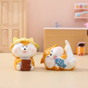 Niedliche Shiba Inu Actionfigur Desktop Ornament kreative Harz Spielzeug Heimdekoration