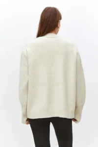 Cárdigan de punto para mujer jersey manga larga vista posterior detalle moda ropa femenina