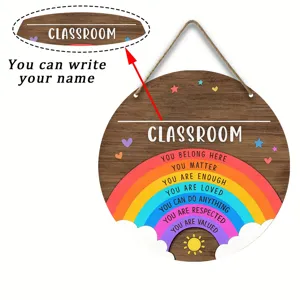 Back to school wooden hanging sign classroom welcome doorplate decoration ornament for classroom