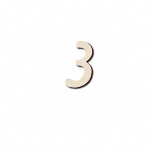 Numero 3 in legno decorazione supporto per festa di compleanno parete adesivo 11x7cm