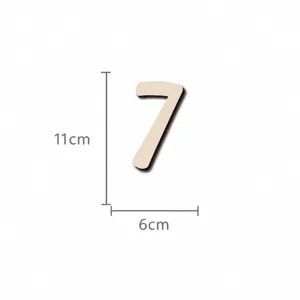 Numero 7 in legno supporto decorativo, ca. 11x6cm per layout parete sfondo festa di compleanno.