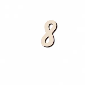 Numero 8 in legno supporto decorativo, materiale naturale, ca. 11x6cm per festa di compleanno.