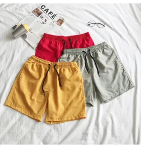 Herren lässige Bonbonfarben Shorts Sommer Strandshorts elastischer Bund lose Passform