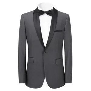 Men's Shawl Lapel Suit Jacket Slim Fit One Button Formal Blazer For Wedding Banquet Party Performance Host Costume Jacket