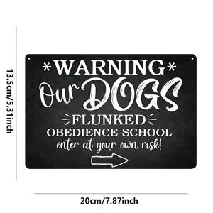 Funny wooden dog warning sign wall plaque home bar shop decor decorative hanging sign 20cm