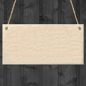 Blank wooden hanging sign rustic board DIY wall decor natural wood plaque detail