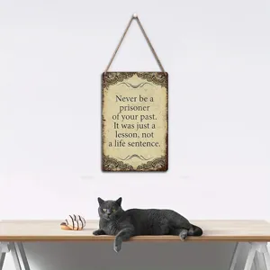 Vintage inspirational quote hanging sign rustic wooden decorative plaque wall decor home office