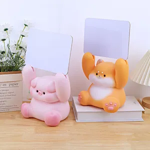 Cute animal piggy bank with message board, creative money saving box for kids bedroom decor.