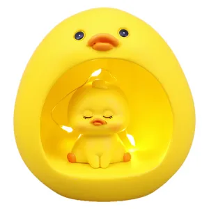 Niedliches gelbes Enten-Nachtlicht, LED Nachttischlampe fuer Kinderzimmer, warmes Geschenk.
