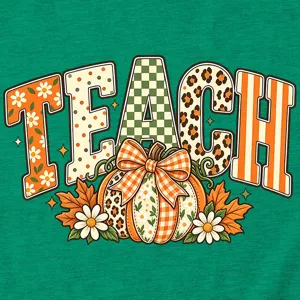Dames casual korte mouw T-shirt met schattige herfst pompoen teach grafische print top