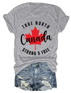 Klassisch True North Canada Stark Frauen Rundhalsausschnitt Kurzarm T-Shirt Top