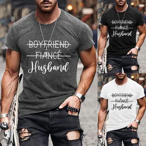 Men short sleeve crewneck t-shirt casual slim fit letter print summer fashion top apparel
