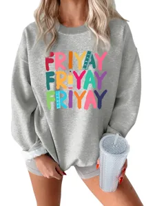 Sweat-shirt femme chaud et épais décontracté avec imprimé friyay ludique pour un usage quotidien