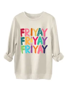 Sweat-shirt à manches longues pour femmes, coupe décontractée et confortable avec imprimé.