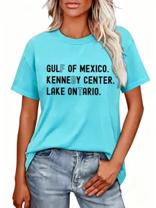 Casual dames t-shirt met korte mouwen en grafische print, comfortabele dagelijkse kleding.