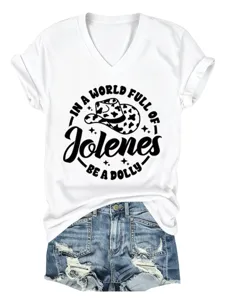 T-shirt décontracté pour femmes à col en V et manches courtes avec imprimé et short denim