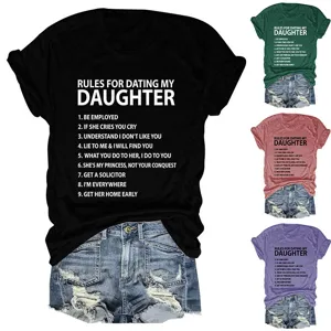 Lässiges Damen T-Shirt mit Buchstabendruck, bequemes Sommer Kurzarm Oberteil für Alltag.