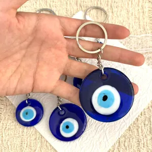 Turkish evil eye keychain glass blue evil eye pendant bag charm keyring lucky amulet accessory