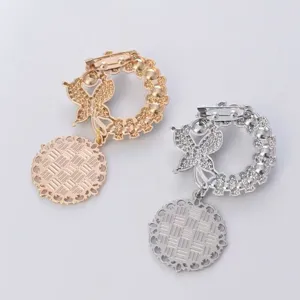 Rhinestone butterfly brooch pin vintage photo frame tray base DIY jewelry accessory