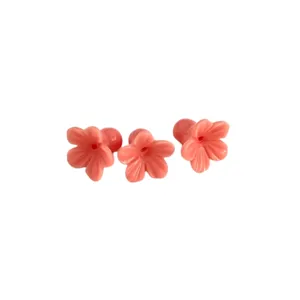 Shell powder embossed trumpet flower loose beads for DIY jewelry and hair accessories detail.