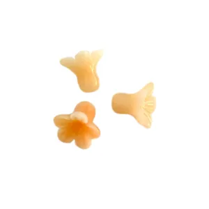 Shell powder trumpet flower loose beads detail shot, perfect for DIY jewelry accessories.