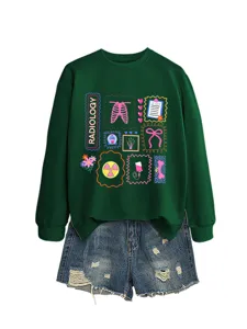 Women radiology x-ray graphic sweatshirt casual long sleeve crewneck top for autumn winter