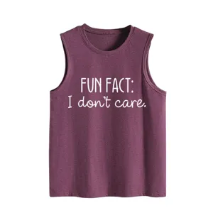 Camiseta sin mangas holgada casual para mujer con estampado divertido, ropa de verano cómoda.